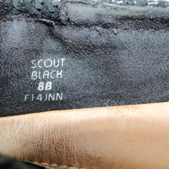 Earth Womens Scout Loafer Size 8 B Black Leather Houndstooth Slip On Flat Shoe - Picture 11 of 12